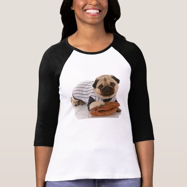 Pug Baseball T-Shirt (Front)
