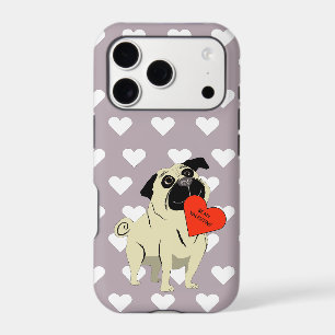 Pug be my Valentine iPhone 17 Pro Case