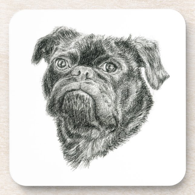Pug Beverage Coaster (Front)