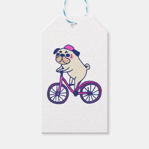 Pug Bicycle Dog Lover Puppy Gift Tags