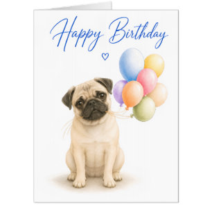Pug Big Birthday Card