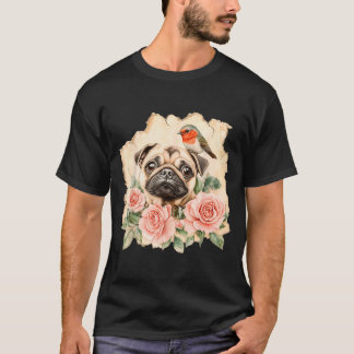 Pug bird cute dog funny pug T-Shirt