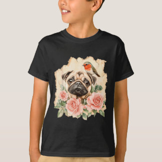 Pug bird cute dog funny pug T-Shirt