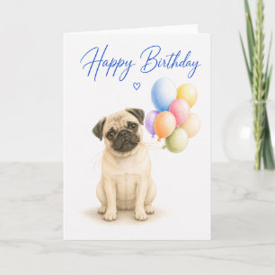Pug Birthday Card