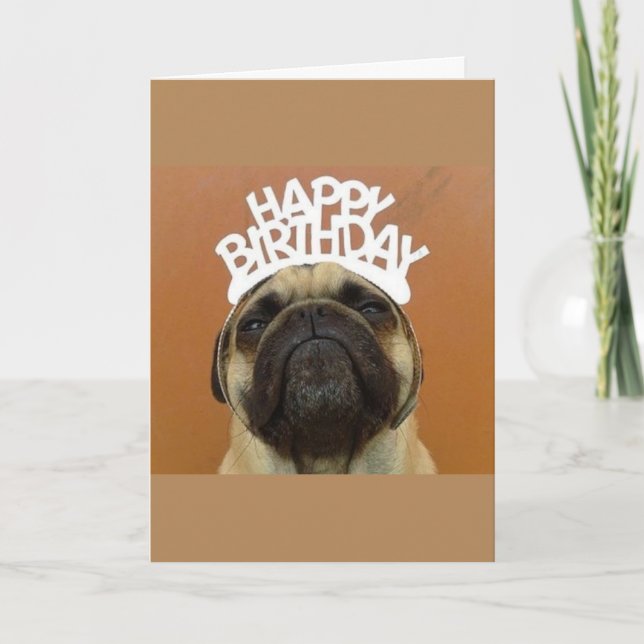 Pug Birthday Card (Front)