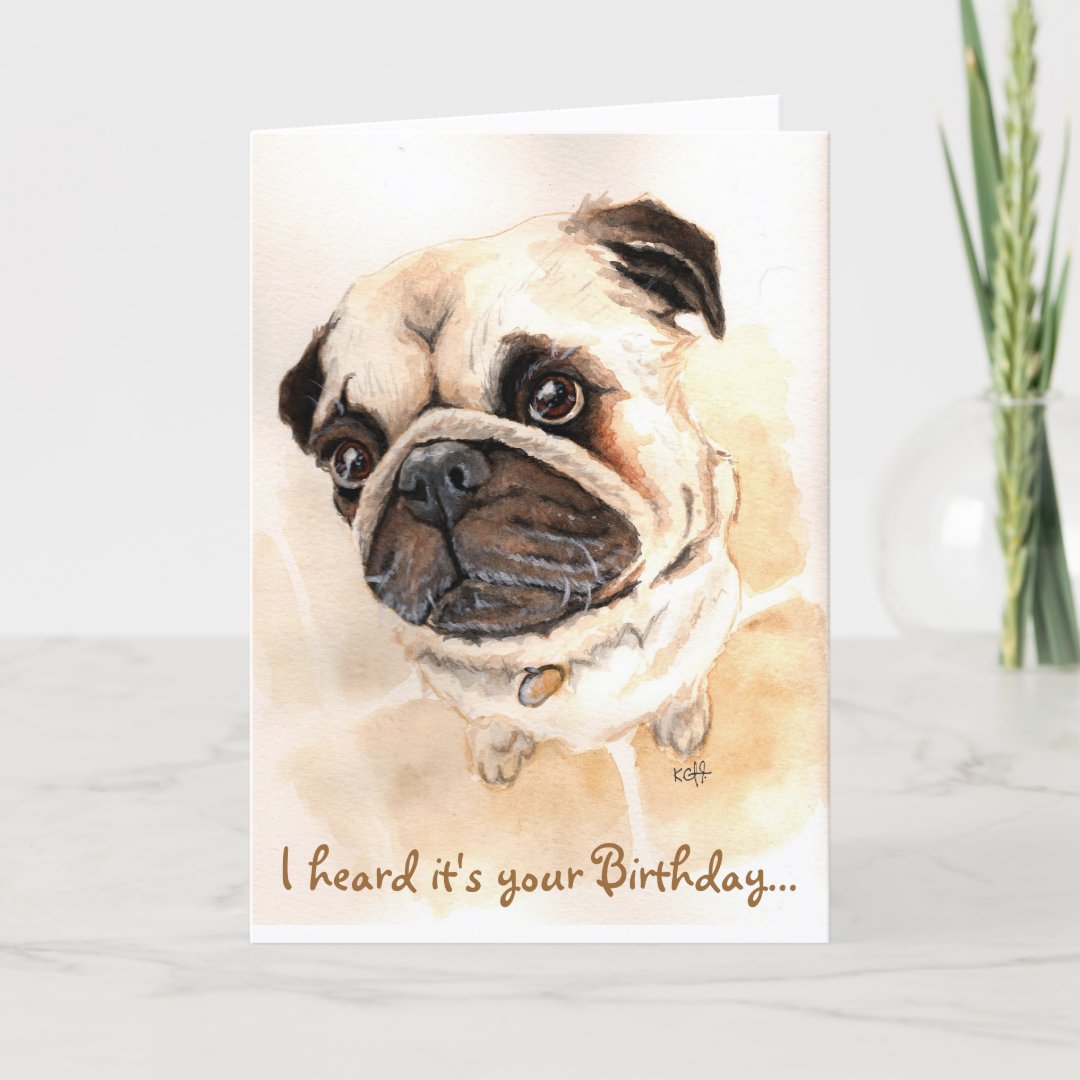 Pug Card Cute Pug Brthday Card Pug Brthday Card Pun | Etsy - View #12