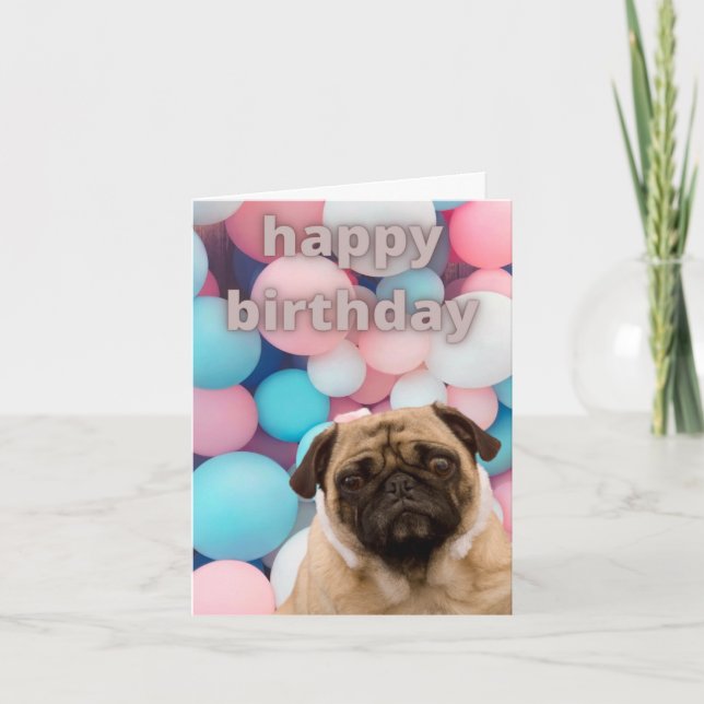 pug birthday card (Front)