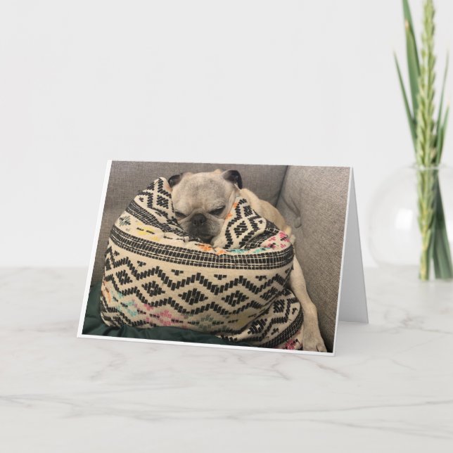 Pug Birthday Card - Happy Place (Front)