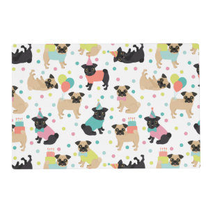 Pug Birthday Party Celebration Placemat