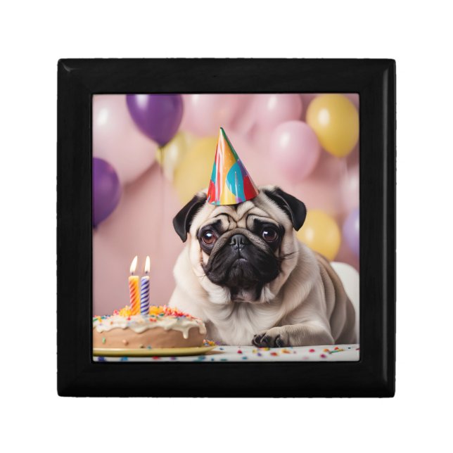 Pug Birthday Party Gift Box (Front)