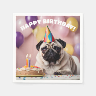 Pug Birthday Party Napkins
