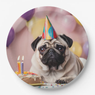 Pug paper plates hotsell