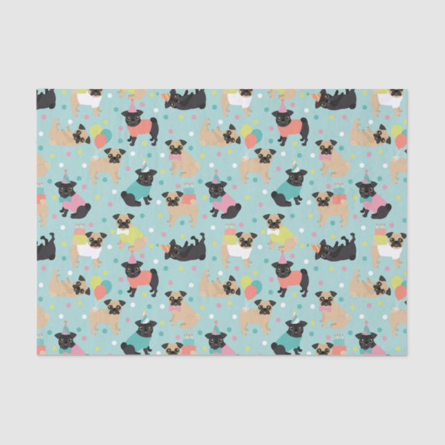 Pug Birthday Tissue Paper (Front)