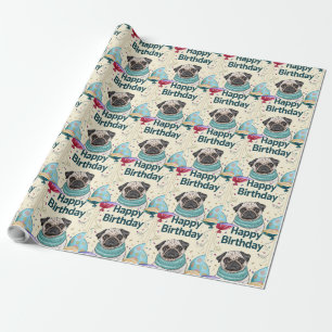 Pug Birthday Wrapping Paper