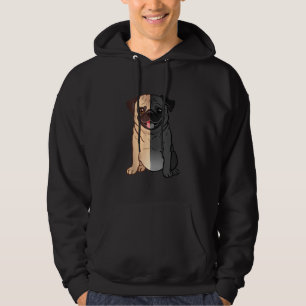 Pug Black And White , Pug A Half Black And Pug A H Hoodie