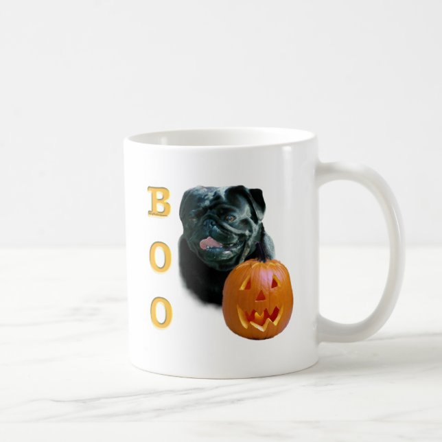 Pug (black) Boo Coffee Mug (Right)