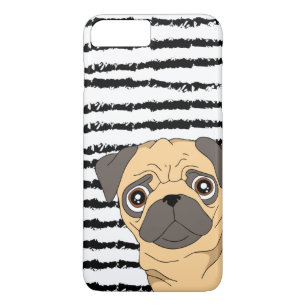 Pug Black White striped iPhone 8 Plus/7 Plus Case