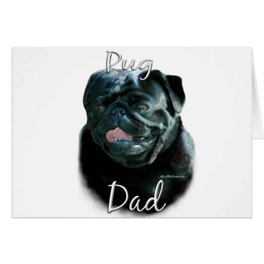 Pug (blk) Dad 2 Cards (Front Horizontal)