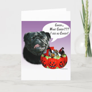 Pug (blk) Halloween Candy Card