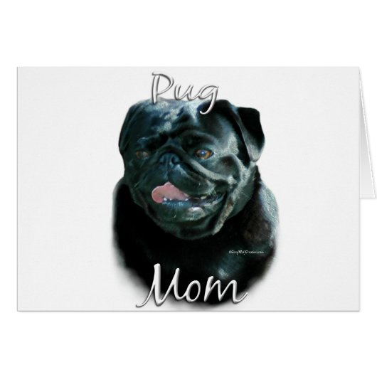Pug (blk) Mom 2 Cards (Front Horizontal)