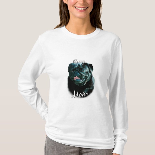Pug (blk) Mom 2 T-Shirt (Front)
