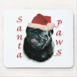 Pug (blk) Santa Paws Mouse Pad