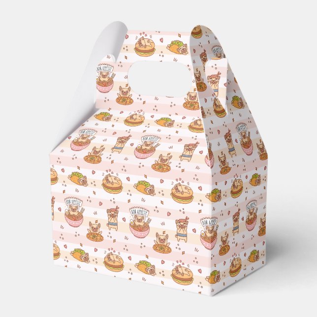 Pug Bon Appetit Hamburger Taco Food  Favor Boxes (Front Side)