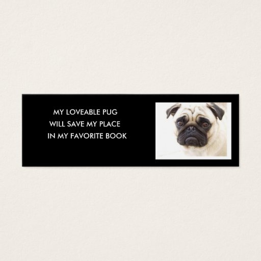 Customizable Pug Bookmark.. Business Card