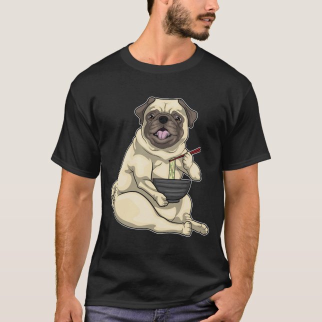 Pug Bowl Ramen T-Shirt (Front)