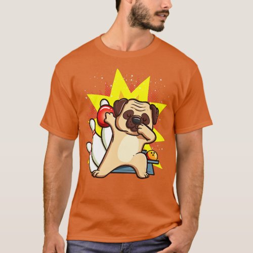 Pug Bowling Kids  Pugs Dogs Chemise Party Gift  T_Shirt