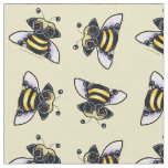 Pug Bumble Bees Butter White Fabric