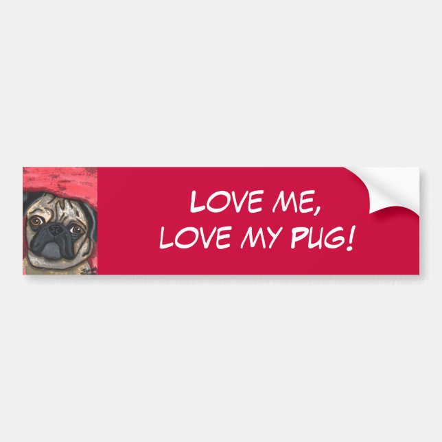 Pug Bumper Sticker (Front)
