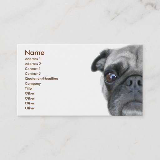 Customizable Pug Business Card