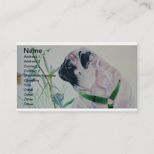 Customizable Pug Business Cards