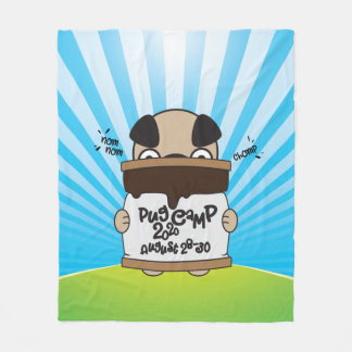 Pug Camp 2020 S'more Design Fleece Blanket