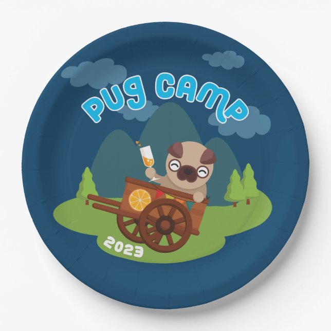 Pug Camp 2023 Paper Plates (Front)
