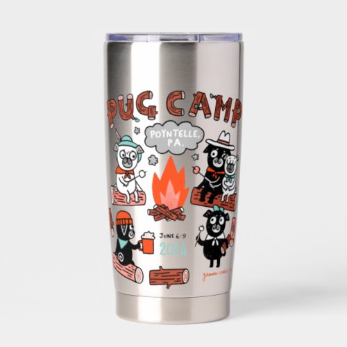 Pug Camp 2024 20 OZ Stainless Steel Tumbler