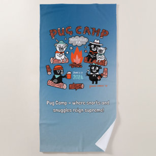 Pug Camp 2024 Beach Towel