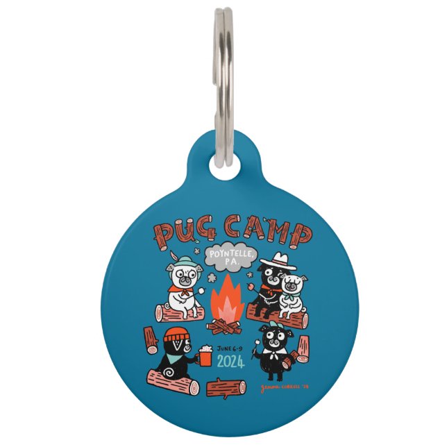 Pug Camp 2024 Dog Tag - Large (Front)