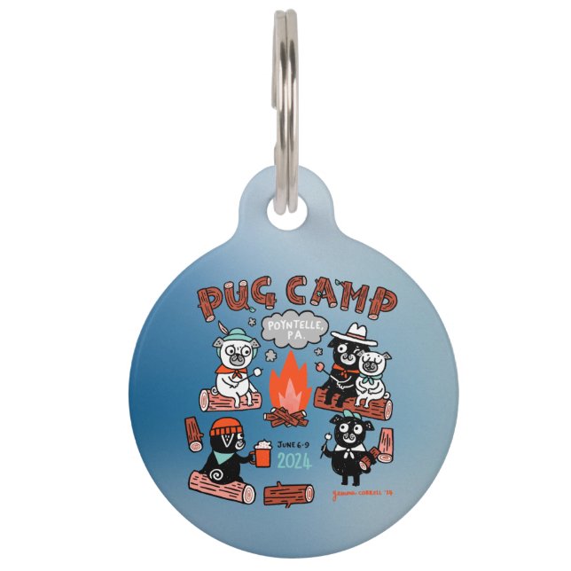 Pug Camp 2024 Dog Tag - Large (Front)
