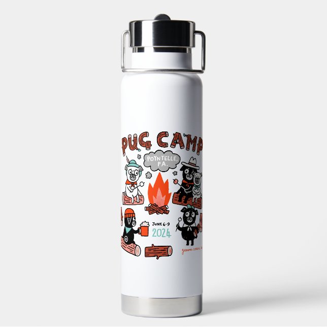 Pug Camp 2024 Water Bottle  (Back)