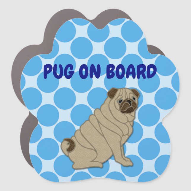 pug car magnet (Front)