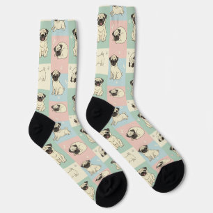 Pug Cartoon Pattern Socks