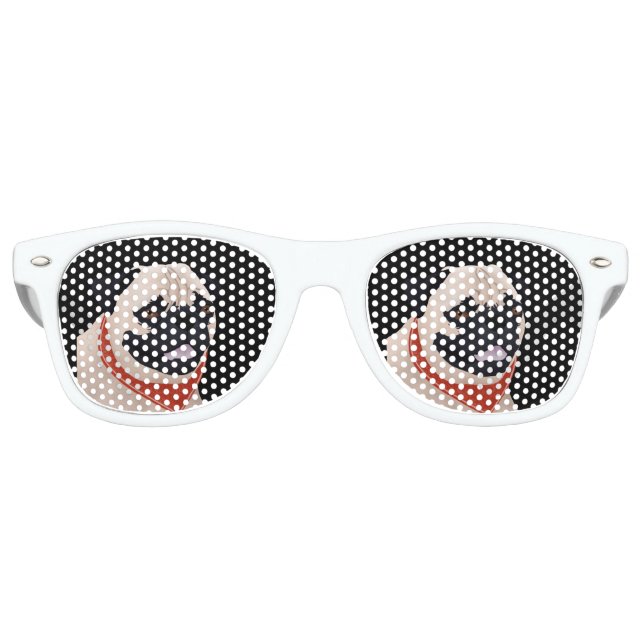Pug Cartoon Retro Sunglasses (Front)