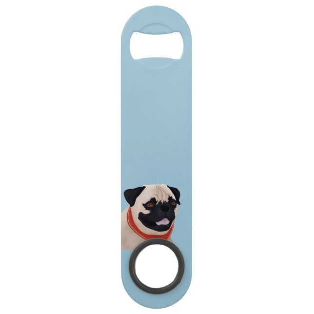 Pug Cartoon Speed Bottle Opener (Front)