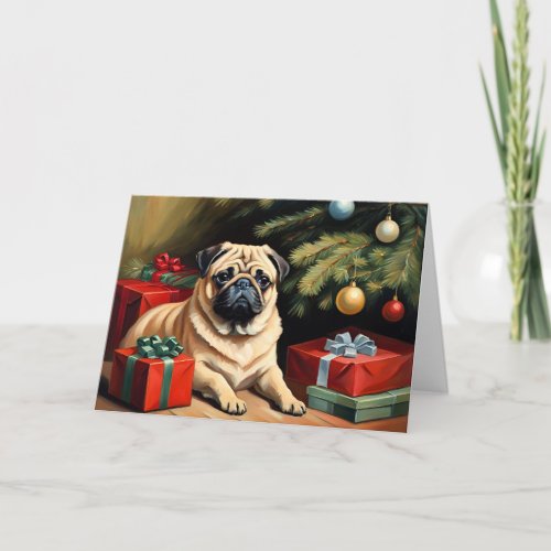 Pug celebrates Christmas Card