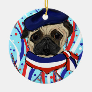 PUG CERAMIC ORNAMENT