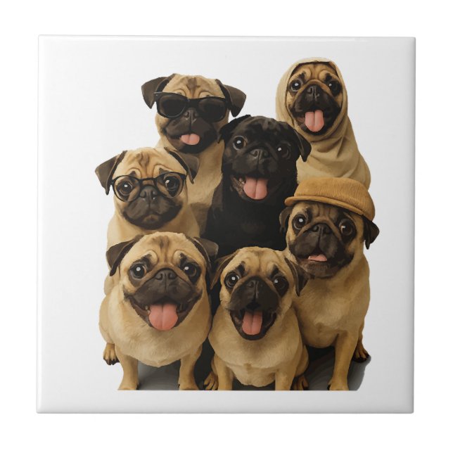 Pug Ceramic Tile (Front)