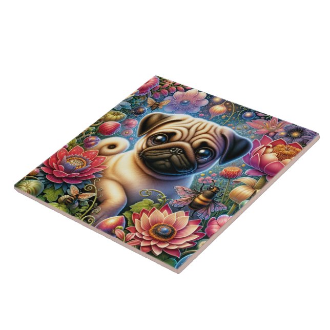 Pug Ceramic Tile (Side)