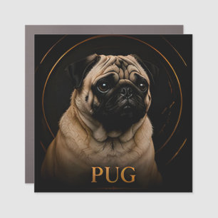 Pug Charming Companion Collection Car Magnet